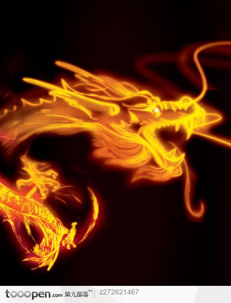 金色中国龙psd分层素材