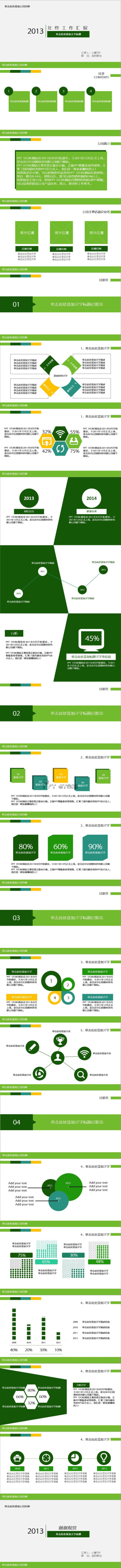 清新范年终工作汇报商务PPT模板