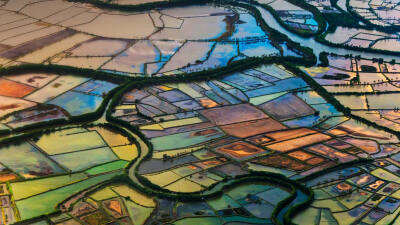 印尼望加锡的彩色农田 SulawesiIsland