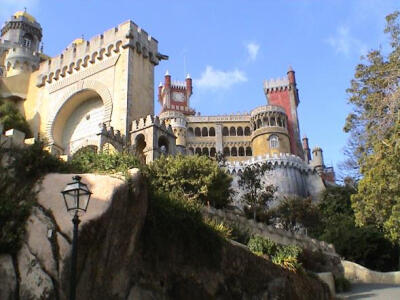 PALÁCIO NACIONAL DA PENA, SINTRA, PORTUGAL Palaces, you say? How many? In Sintra, you can't move for tripping over them. There's the ruined Castelo dos Mouros overlooking the town, where another white…