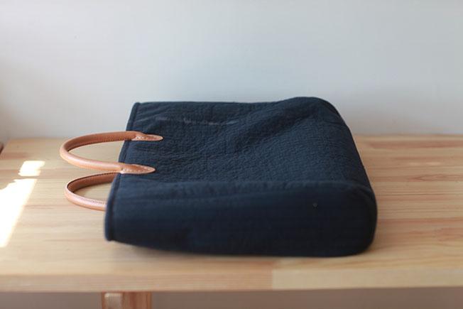 素阿里 旧藏蓝绗棉电脑包 可定制尺寸 手提 手工包包 原创 隔层