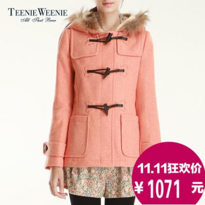 【双11】双11价：1071元 Teenie Weenie小熊维尼专柜正品女装羊毛毛呢外套TTJW34T01K