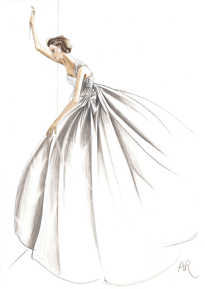 Bridal wedding sketch 1 Angie Rehe