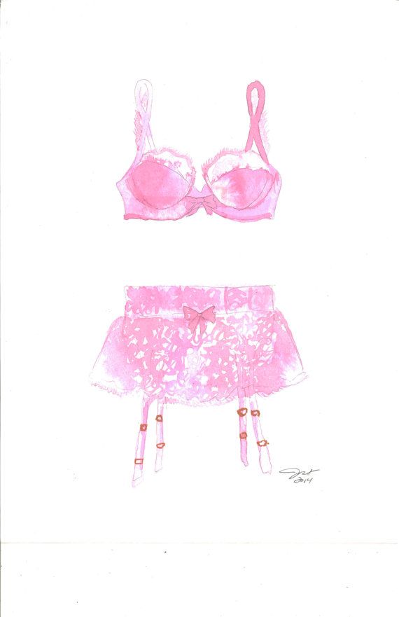 Perfectly Pink print from original by JessicaIllustration on Etsy, $22.00 #watercolor #art #fashionillustration #pink #lingerie