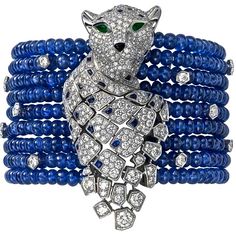 Cartier bracelet of Sapphire beads Diamond, Emerald Onyx