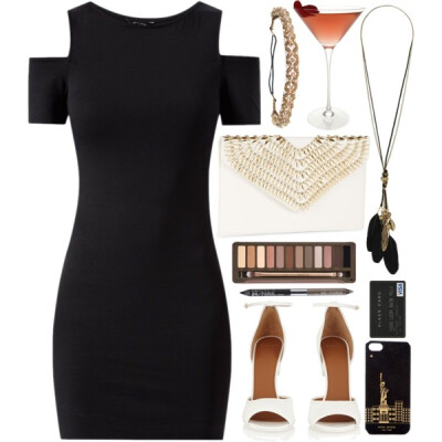 A fashion look from August 2014 featuring black cocktail dresses, Givenchy and studded purse. Browse and shop related looks.