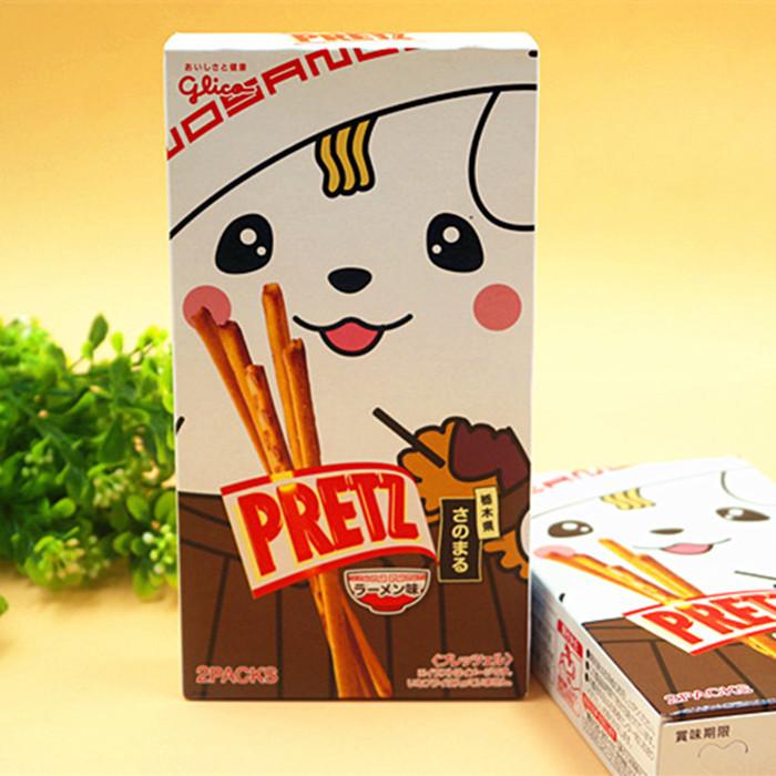 日本进口零食 固力果pretz 百力滋普里兹拉面味饼干棒55g