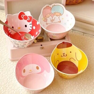 出口订单 双子星 布丁狗 melody美乐蒂 树脂塑料碗儿童餐具