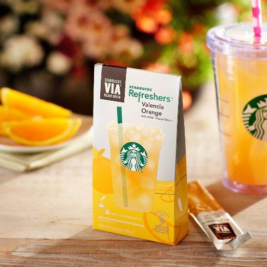 美国进口 星巴克速溶StarbucksVIA巴伦西亚橙咖啡饮料 单条
