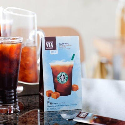 美国进口 星巴克StarbucksVIA速溶速溶焦糖冰咖啡饮料 单条