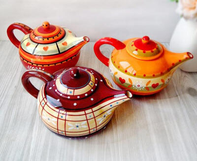  婚庆结婚新房陶瓷彩绘茶壶水壶茶具咖啡壶 家居日用