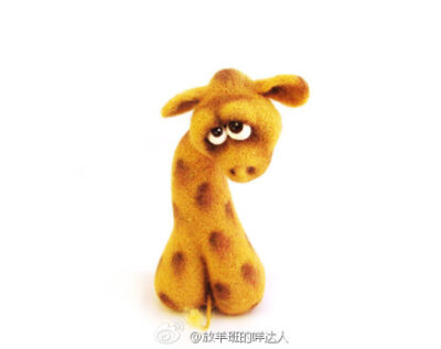 #羊毛毡戳戳乐#这组羊毛毡作品很具有个人风格，每一只小动物都仿佛动画片里的卡通形象，特别憨态可掬。作者Vlada Homnyuk 来自Israel 。