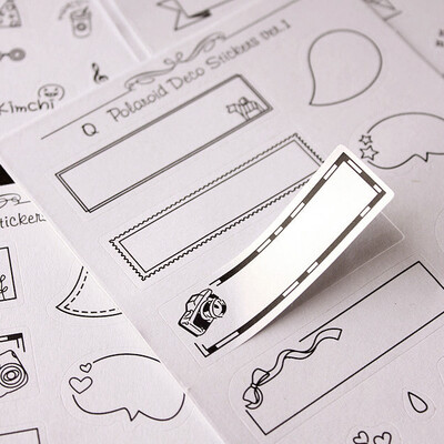 韩国文具 可爱黑白心情手账日记装饰贴 卡通小贴纸 笔记本明信片