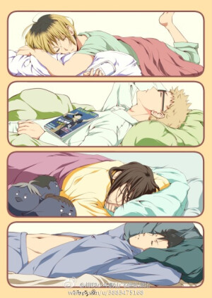  #ハイキュー!!##排球少年##日向翔阳##影山飞雄##菅原孝支##及川彻##泽村大地##山口忠##西谷夕##田中龙之介##孤爪研磨##月岛萤##黒尾铁朗##东峰旭#十二种睡姿 对号入眠[id=12140685]