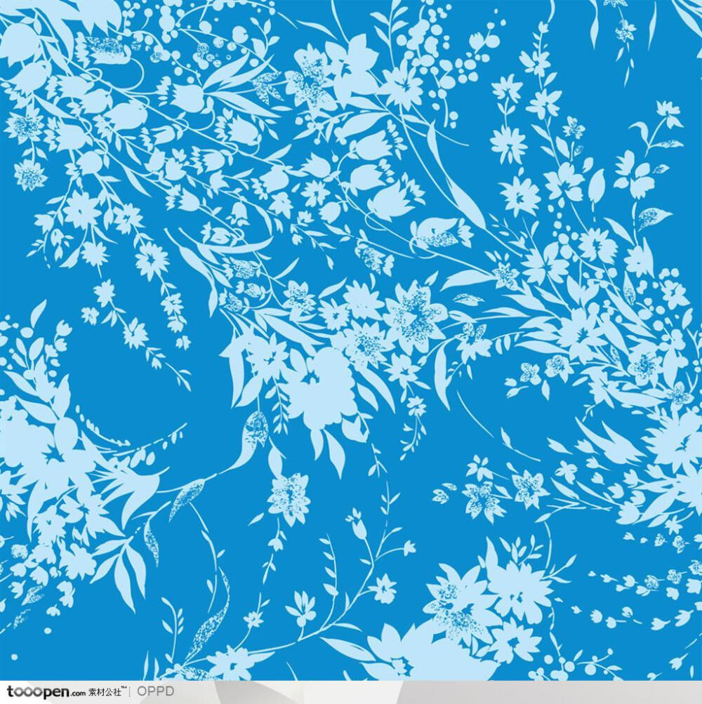 简洁背景花纹蓝色花卉水彩肌理纹样花纹背景底纹