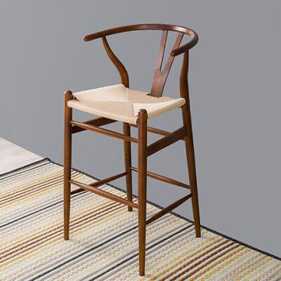  北欧Y型叉骨椅创意设计师椅 高档实木休闲吧椅 中式简约围椅