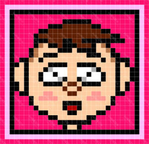 万万想不到小丸子这么大众的人物竟然找不到图纸！ 于是乎机智的博主搜寻了一晚在一款叫做小丸子问答的日本游戏里面找到了这组系列像素大头 稍加修正后现贴出了图纸供大家参考 耶嘿 #拼拼豆豆# #樱桃小丸子#