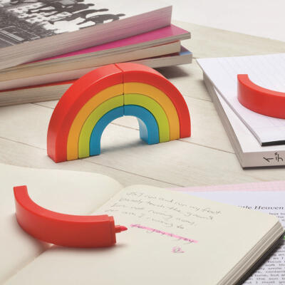 RECESKY Rainbow彩虹荧光笔套装 记号水彩马克笔韩国风格时尚创意