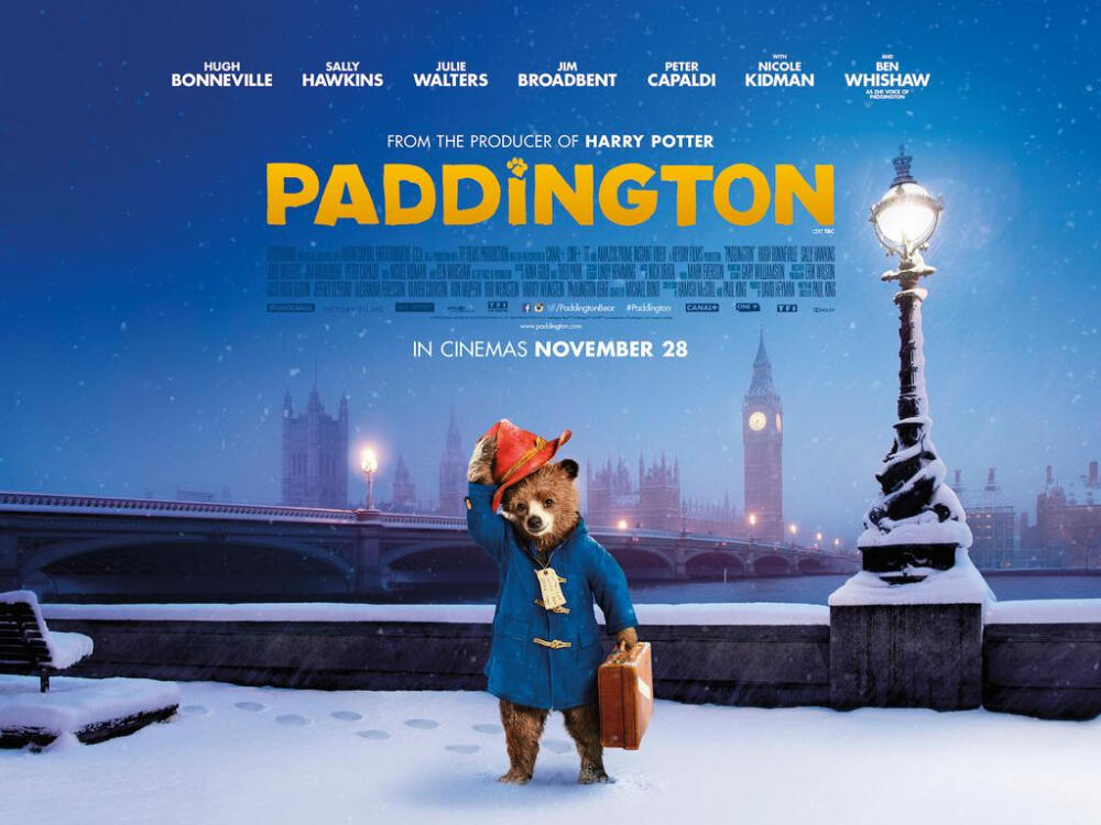 帕丁顿熊 (2014) Paddington 喜剧/家庭 - 2014年11月28日英国上映。帕丁顿熊由英国作家迈克尔·邦德在1958年创造，它是一只来自秘鲁的玩具熊，在伦敦的帕丁顿车站迷了路，后来被一个英国家庭收留。它总是头戴一顶旧帽子，带着一个装有他私人物品的旧皮箱，此外它还很爱吃柑橘酱三明治。