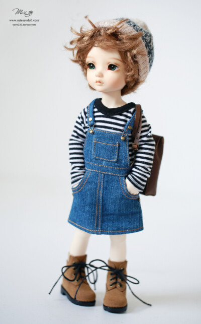 ［MISSYODOLL］ blythe BJD 1/6分 JB 背带小短裙（红- 牛仔蓝）