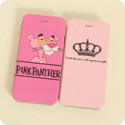 粉红皇冠 iphone6plus皮套苹果6手机壳全包保护套6+支撑翻盖皮套