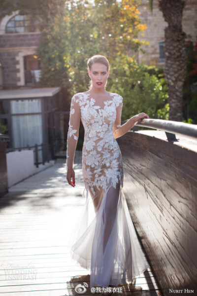 Nurit Hen 2014唯美新娘系列，薄纱镂空嫁衣。