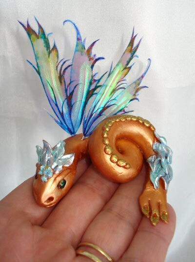 OOAK Fairy Handcrafted Polymer Clay Art Sculpt Water Dragon. $30.00, via Etsy.