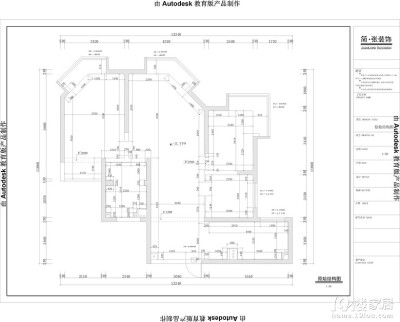 【{爱酒店的温馨也爱家的温暖——北欧混搭}】建筑面积：129平方 实用面积：88平方 设计：fanfan20051 装修费用：约25万(2012年) 原始结构图