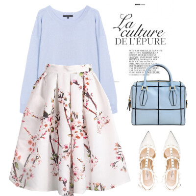 A fashion look from October 2014 featuring Gucci, white skirt and slingback shoes. Browse and shop related looks.