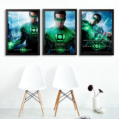 Green Lantern 绿灯侠海报装饰画 客厅欧美挂画有框画