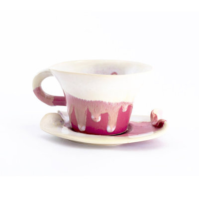 代购 流动的和静止的 波兰独立手工陶器品牌Artmika 咖啡杯 红白