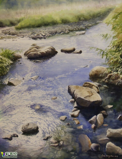 水彩野外风景