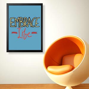 embrace life 拥抱生活激励励志文字工作室办公室装饰画 优凡画品