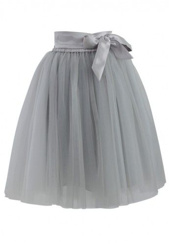 Amore Tulle Skirt in Grey