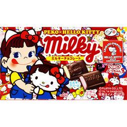 日本进口零食品不二家FUJIYA Hello Kitty 草苺牛奶巧克力12粒42g