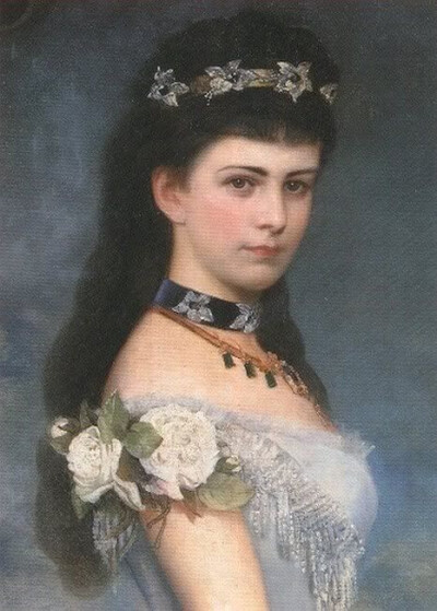 《伊丽莎白王后画像》，即茜茜公主，温特哈尔特。茜茜公主幼年牙齿的牙色就不好，所以肖像画中都是抿嘴的样子，但是不妨碍她古典的容貌在世界油画史上大发异彩。
