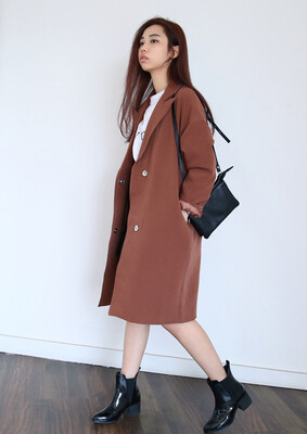 CBOMB 韩国秋装 好版型宽松显瘦长袖中长款西装夹棉外套 女 w457