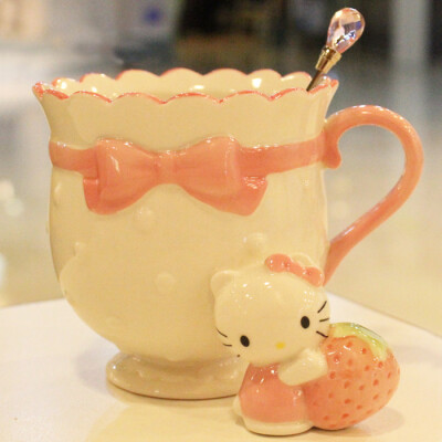 特价 hellokitty立体公主陶瓷杯子牛奶杯咖啡杯生日礼物水杯