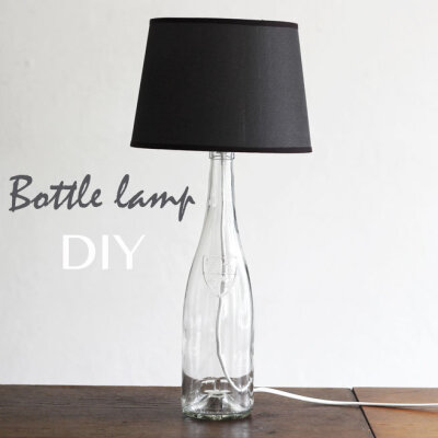 Turn a glass bottle into this modern-looking lamp