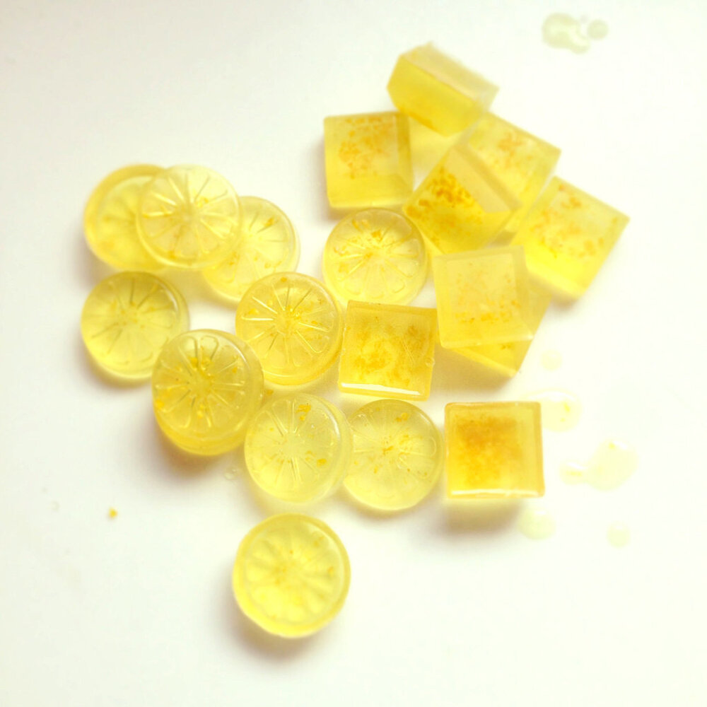 Lemon-Rind Soaps They might look like lemon candy, but they're actually supercute lemon soaps! Instead of throwing away lemon rinds, make these homemade soaps for brighter, softer hands.