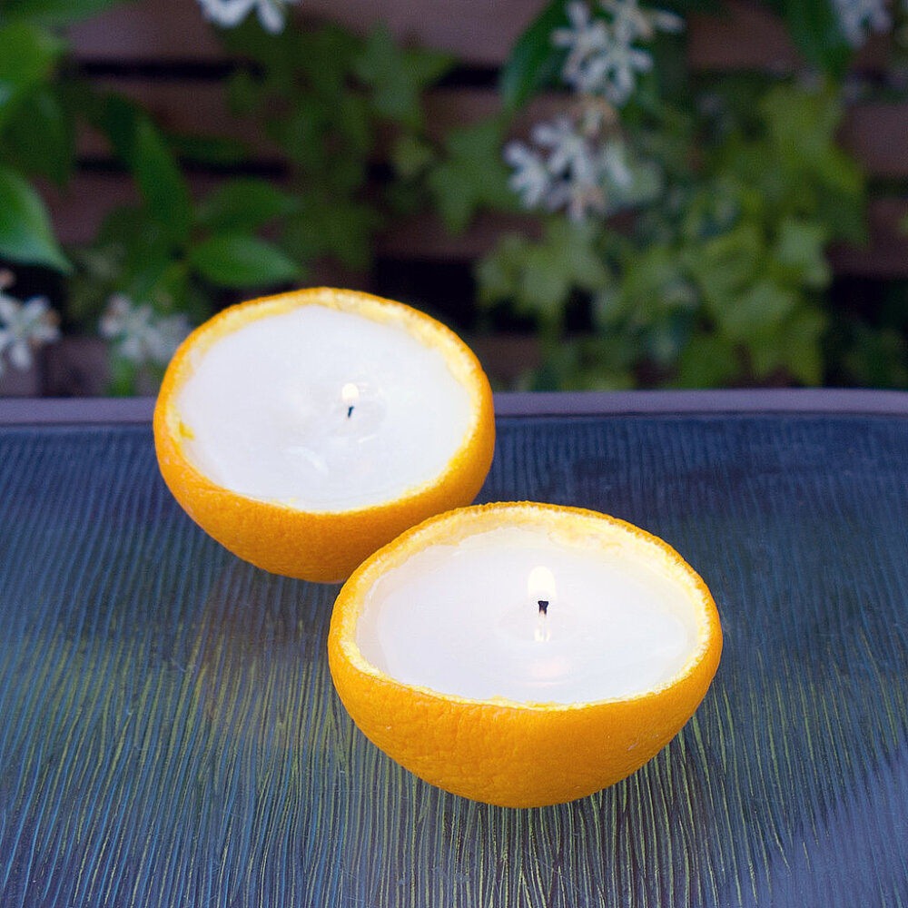 Bug-Repellant Orange Candles Chase bugs away with this cute orange candle.