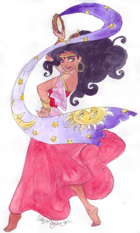 Esmeralda dancing.