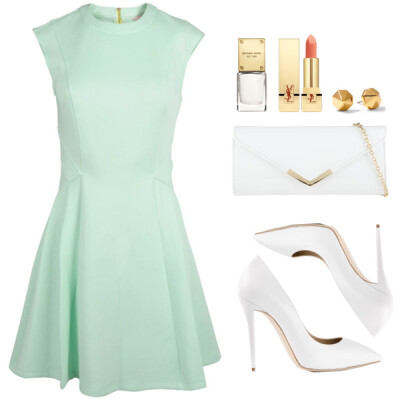 A fashion look from April 2014 featuring neon dress, heels &amp;amp; pumps and aldo purses. Browse and shop related looks.