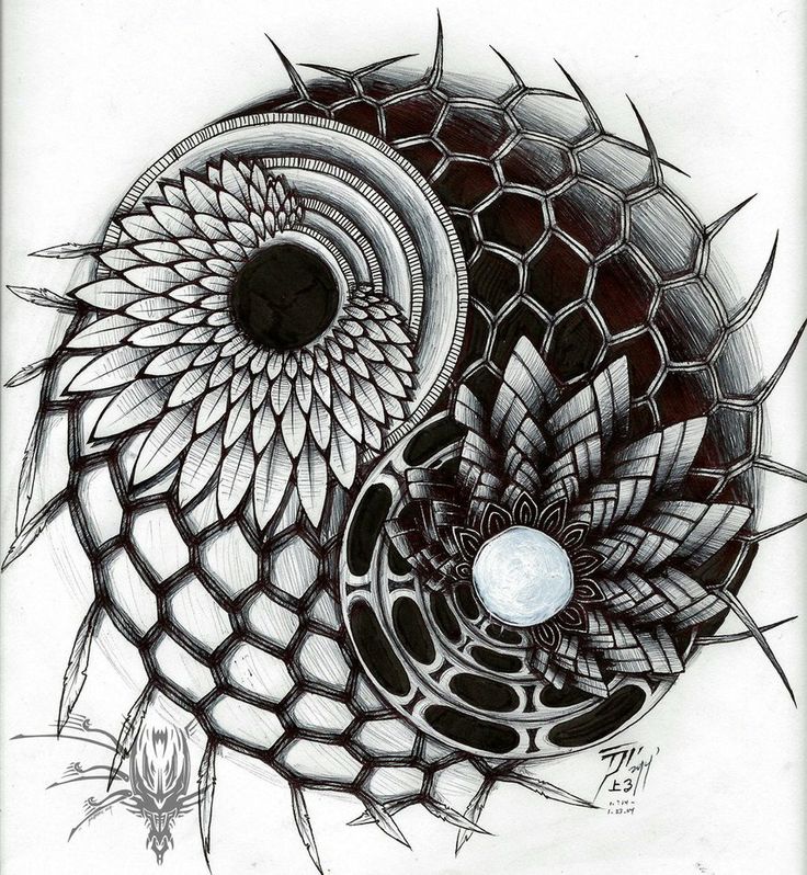 Balance: Yin Yang Zentangle Design by tsunami-noboru on deviantART