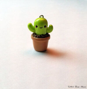 Kawaii Cactus Charm Polymer Clay Charms Kawaii by RoyaltyFemme, $3.00