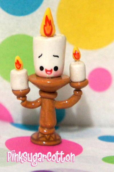 Candle from Beauty and the Beast in kawaii form- charm