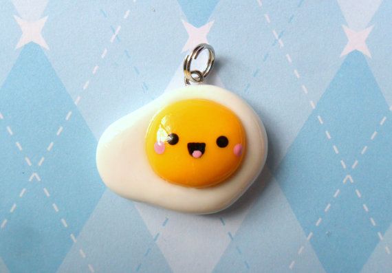 Kawaii Egg Charm Sunny Side Up Polymer Clay Charm