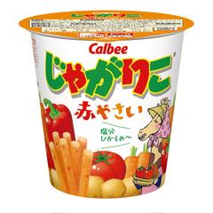 日本进口 卡乐比calbee 杯装薯条 西红柿胡萝卜红椒土豆条 4802