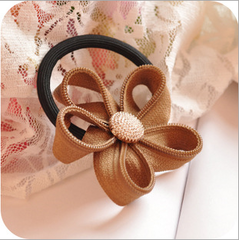 拉链齿边花朵发圈发绳