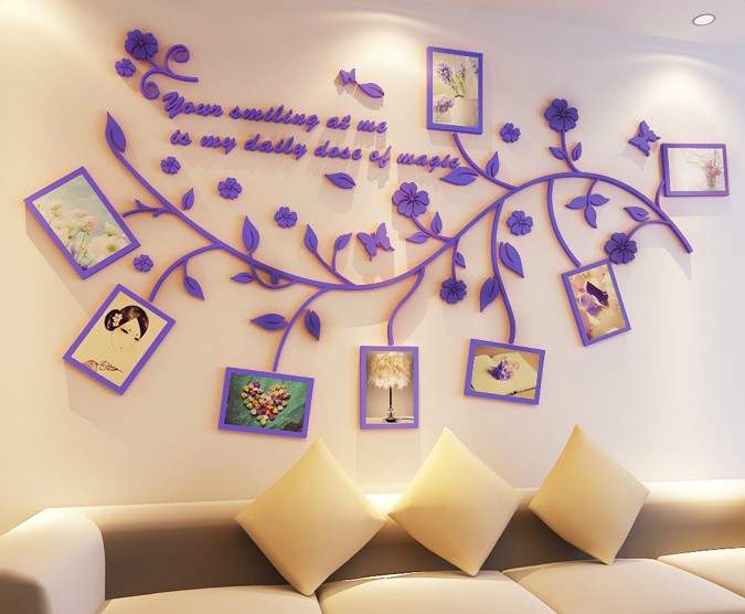 花藤照片墙相框树，3D立体墙贴非常梦幻，可用于玄关卧室沙发客厅做背景~